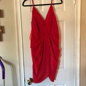 Red draped dress size large